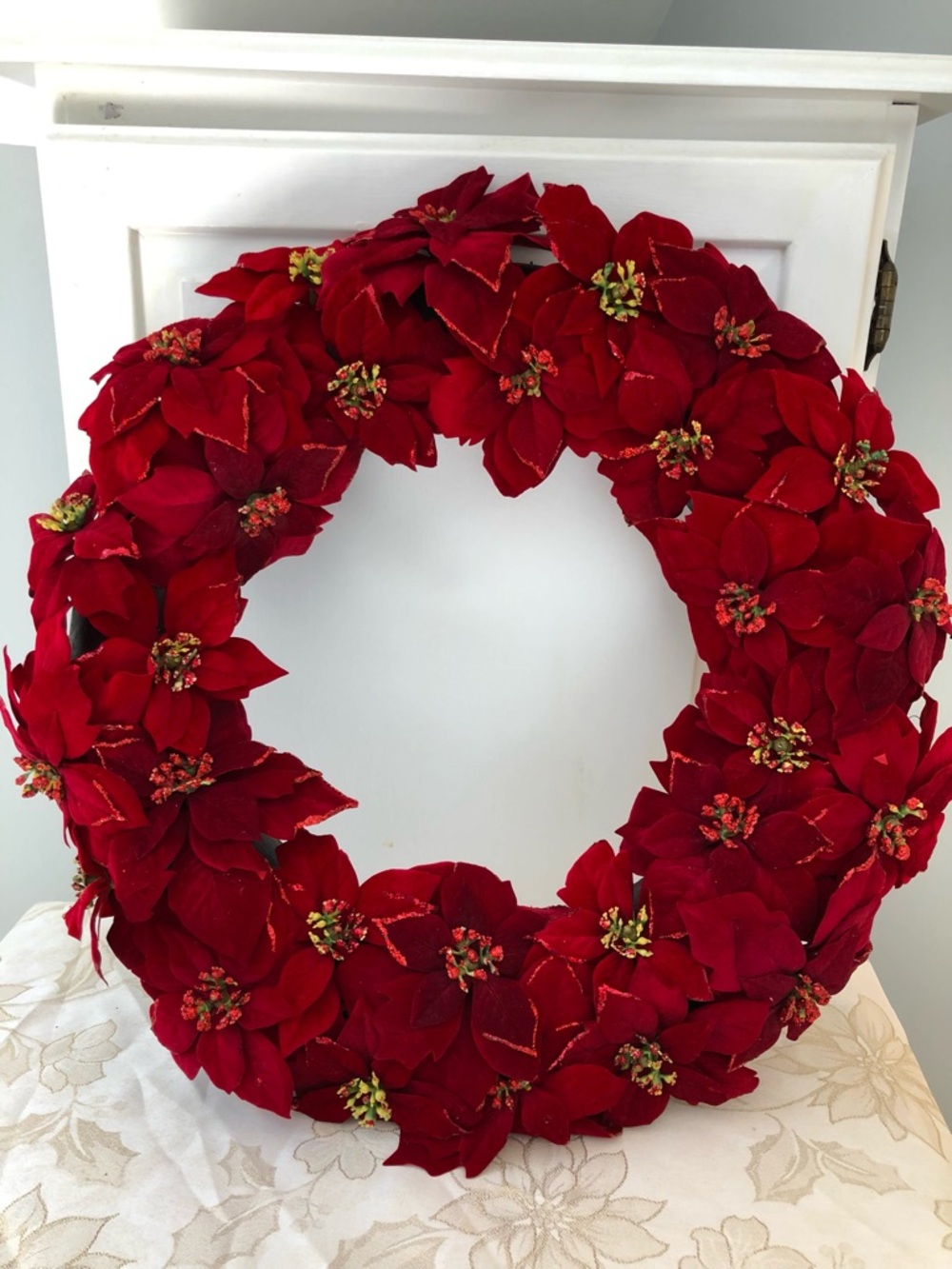 Vintage 90’s Martha Stewart Kmart Luxe Poinsettia Holiday Wreath